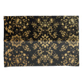 Luxurious style Pillow case black yellow pattern 枕カバー (正面右)