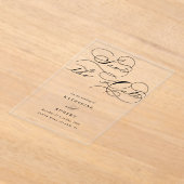 Luxurious Typography Budget Save the Date アクリル招待状 (レイダウン)