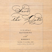 Luxurious Typography Budget Save the Date アクリル招待状 (正面)