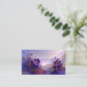 Luxurious Violet Gold Abstract Floral Geometric 名刺 (スタンド正面)