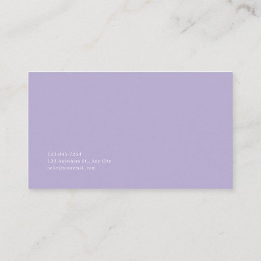 Luxurious Violet Gold Abstract Floral Geometric 名刺 (裏面)