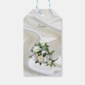 Luxurious, White, Flowing Silk & White Roses. ギフトタグ (裏面)