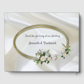 Luxurious, White, Flowing Silk & White Roses. ゲストブック (裏面)