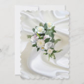 Luxurious, White, Flowing Silk & White Roses. サンキューカード (裏面)