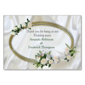 Luxurious, White, Flowing Silk & White Roses. テーブルナンバー (裏面)