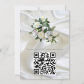 Luxurious, White, Flowing Silk & White Roses. 招待状 (裏面)