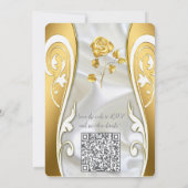 Luxurious, White, Flowing Silk & White Roses. 招待状 (裏面)