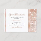 Luxurious White Rose Gold Sparkle Glitter Diamonds 名刺 (裏面)