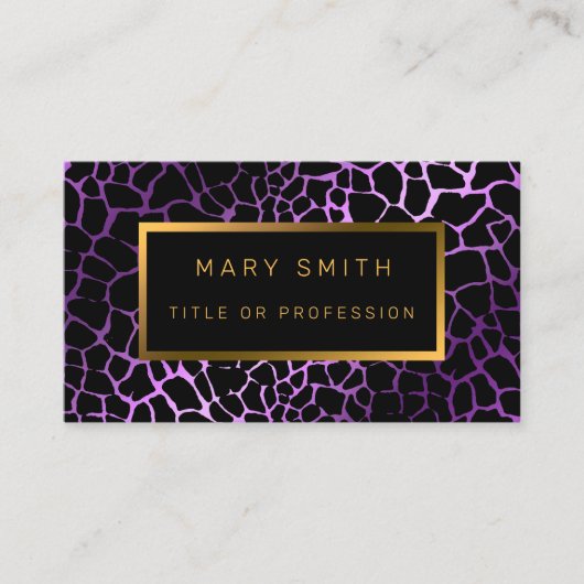 Luxury モダン Purple Tigerあなたのテキストを追加 名刺 (正面)