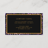 Luxury モダン Purple Tigerあなたのテキストを追加 名刺 (裏面)