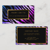Luxury モダン Purple Tigerあなたのテキストを追加 名刺 (正面/裏面)