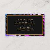 Luxury モダン Purple Tigerあなたのテキストを追加 名刺 (裏面)