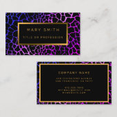 Luxury モダン Purple Tigerあなたのテキストを追加 名刺 (正面/裏面)