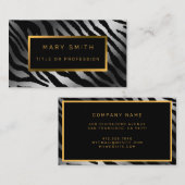 Luxury モダン Silver Tigerあなたのテキストを追加 名刺 (正面/裏面)