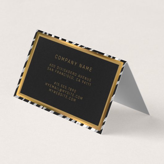 Luxury モダン Silver Tigerあなたのテキストを追加 名刺 (裏面)