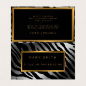 Luxury モダン Silver Tigerあなたのテキストを追加 名刺 (外部フラット)