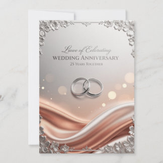 Luxury 25th Wedding Anniversary Card – Elegant Sil シーズンカード