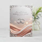 Luxury 25th Wedding Anniversary Card – Elegant Sil シーズンカード (スタンド正面)
