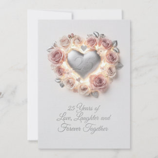 Luxury 25th Wedding Anniversary Card – Romantic  シーズンカード