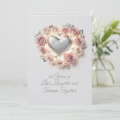 Luxury 25th Wedding Anniversary Card – Romantic シーズンカード (スタンド正面)