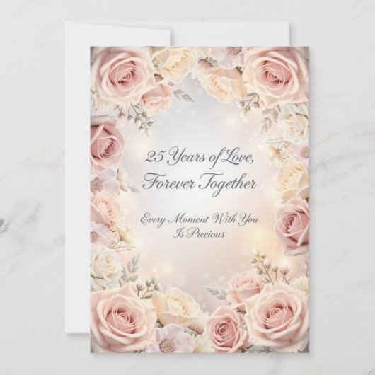 Luxury 25th Wedding Anniversary Card – Romantic  シーズンカード (正面)