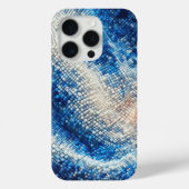 Luxury 3D Blue Mosaic Wave Case Fluid Blue & White Case-Mate iPhoneケース (裏面)