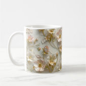 Luxury 3D Embossed Floral Gold Foil Elegant コーヒーマグカップ (左)