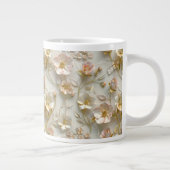Luxury 3D Embossed Floral Gold Foil Elegant ジャンボコーヒーマグカップ (右)
