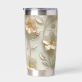 Luxury 3D Embossed Floral Gold Foil Elegant  保温保冷タンブラー (右面)