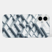 Luxury 3D Geometric White Marble Case - Modern Case-Mate iPhoneケース (裏面 (横))