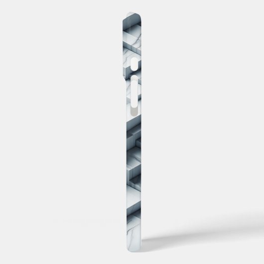 Luxury 3D Geometric White Marble Case - Modern  Case-Mate iPhoneケース (裏面 / 左)