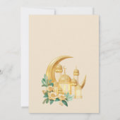 Luxury 3D Gold Mosque and Crescent Moon Iiftar 招待状 (裏面)