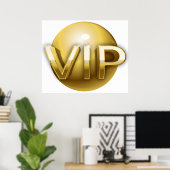 Luxury 3D Gold VIP Emblem ポスター (ホームオフィス)
