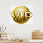 Luxury 3D Gold VIP Emblem ポスター (キッチン)