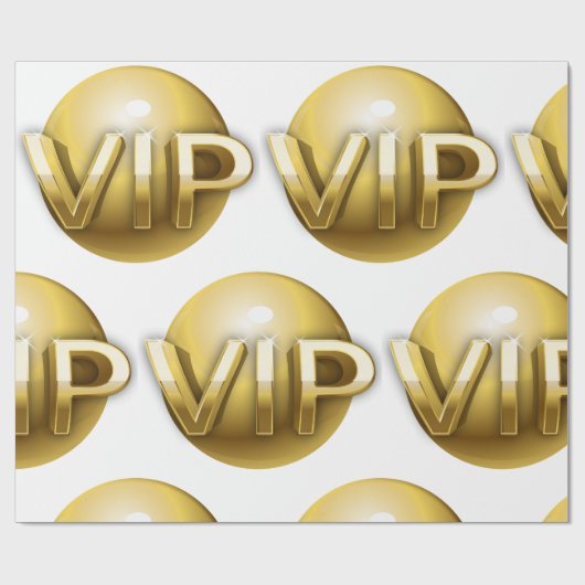 Luxury 3D Gold VIP Emblem ラッピングペーパー (フラット)