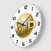 Luxury 3D Gold VIP Emblem ラージ壁時計 (傾斜)