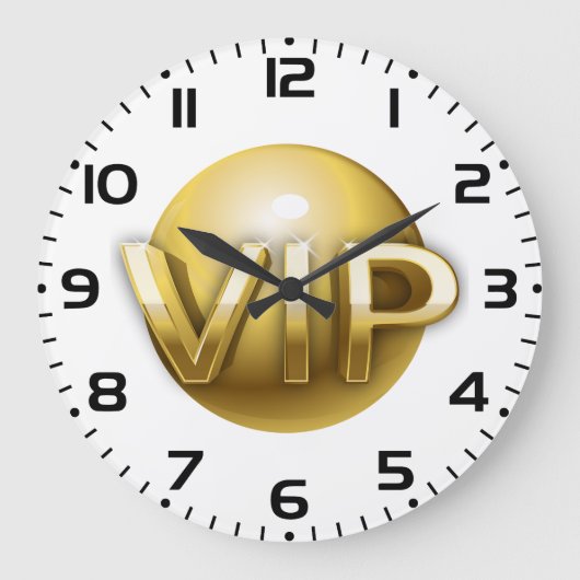 Luxury 3D Gold VIP Emblem ラージ壁時計 (正面)