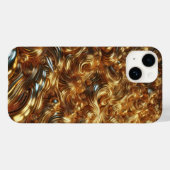 Luxury 3D Liquid Gold Waves and Metallic Pearls Ab Case-Mate iPhoneケース (裏面 (横))