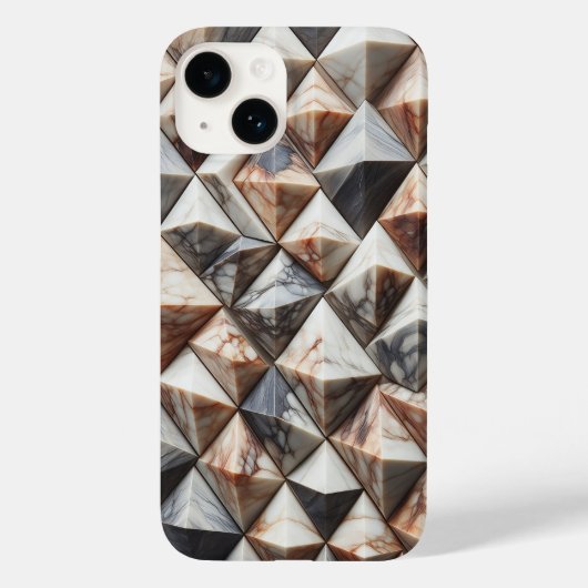Luxury 3D Marble Geometric Phone Case - Elegant  Case-Mate iPhoneケース (裏面)
