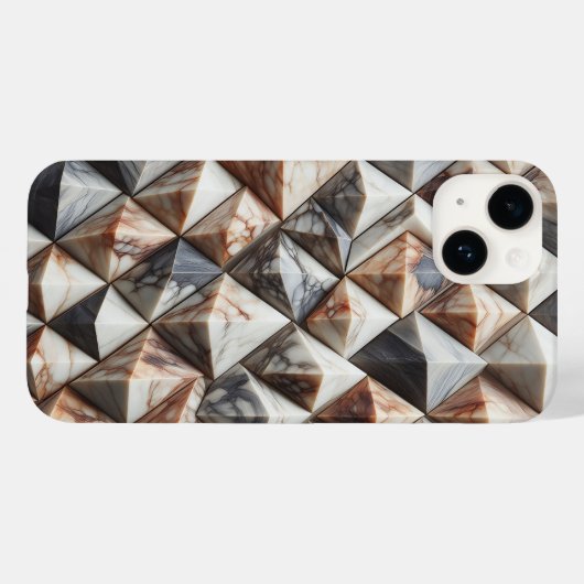 Luxury 3D Marble Geometric Phone Case - Elegant  Case-Mate iPhoneケース (裏面 (横))