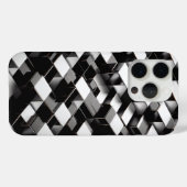 Luxury 3D Metallic Cube Phone Case Silver & Black Case-Mate iPhoneケース (裏面 (横))