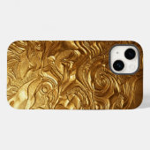 Luxury 3D Metallic Liquid Gold Texture iPhone Case Case-Mate iPhoneケース (裏面 (横))