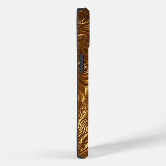Luxury 3D Metallic Liquid Gold Texture iPhone Case Case-Mate iPhoneケース (裏面 / 右)