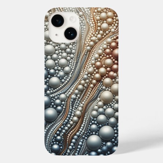 Luxury 3D Pearl Stream Gradient and Iridescent Bea Case-Mate iPhoneケース (裏面)