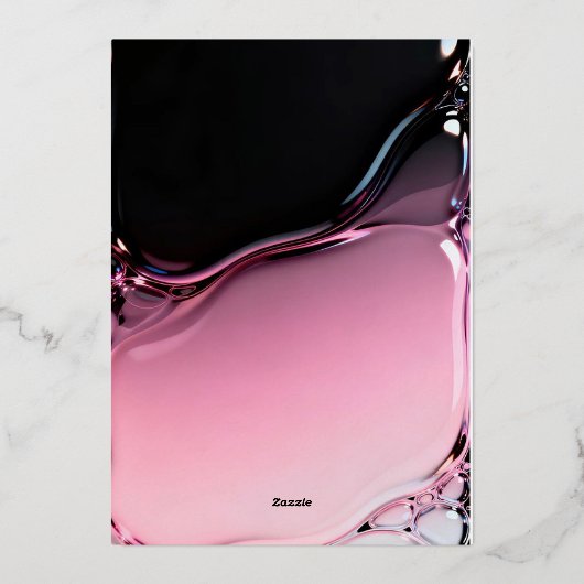 Luxury 3D Pink Glossy Wedding Invitation 箔招待状 (裏面)