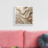 Luxury 3D Sculpted Marble Waves - エレガントゴールドと キャンバスプリント (インサイチュ (リビング))