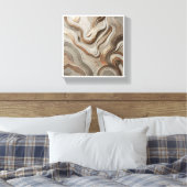 Luxury 3D Sculpted Marble Waves - エレガントゴールドと キャンバスプリント (インサイチュ (寝室))