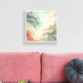 Luxury Abstract Alcohol Ink Wall Art - Ethereal Mi キャンバスプリント (インサイチュ (リビング))