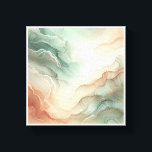 Luxury Abstract Alcohol Ink Wall Art - Ethereal Mi キャンバスプリント<br><div class="desc">A dreamlike abstract composition featuring fluid, translucent layers of mint green, soft peach, and terracotta. The organic, wave-like structures are delicately accented with shimmering gold dust and fine stippled textures, evoking a sense of calm and celestial wonder. This elegant piece adds a sophisticated, modern touch to any contemporary space, from...</div>