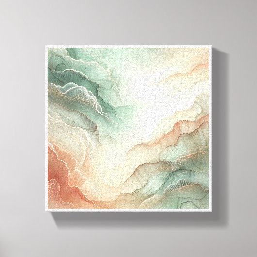 Luxury Abstract Alcohol Ink Wall Art - Ethereal Mi キャンバスプリント (正面)